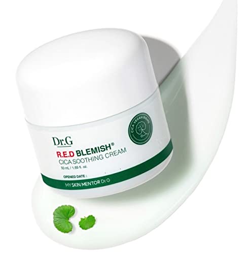 r.G Red Blemish Clear Soothing Cream, a calming moisturizer for sensitive and acne-prone skin.