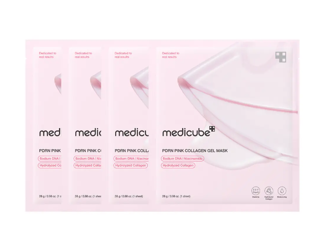 A hydrating Medicube Salmon DNA PDRN Sheet Mask for achieving a radiant, glass skin look.