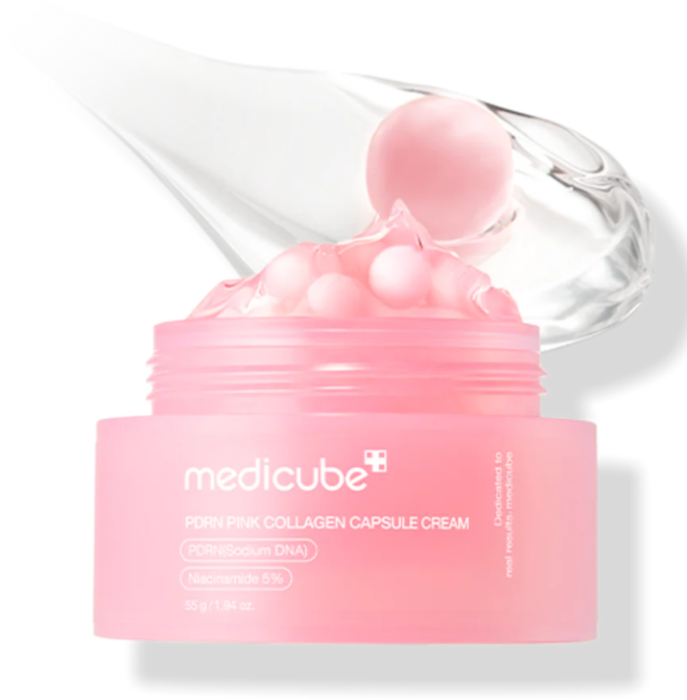 The Medicube Salmon DNA PDRN Capsule Cream for improving skin elasticity and regeneration.