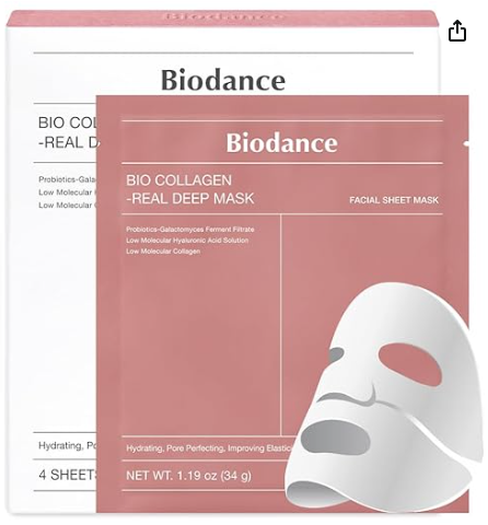 The BIODANCE Bio-Collagen Real Deep Mask which turns transparent as it delivers nutrients.