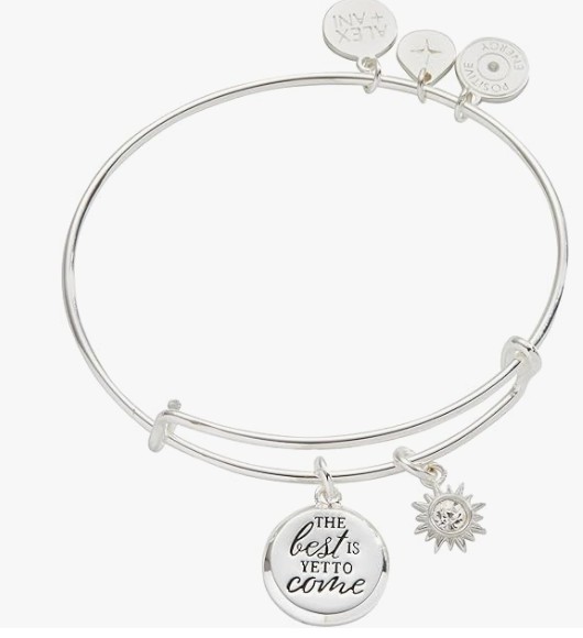 The Alex and Ani Sterling Silver Layered Bangle Bracelet, representing the Huntrix silver chain accessory style.
