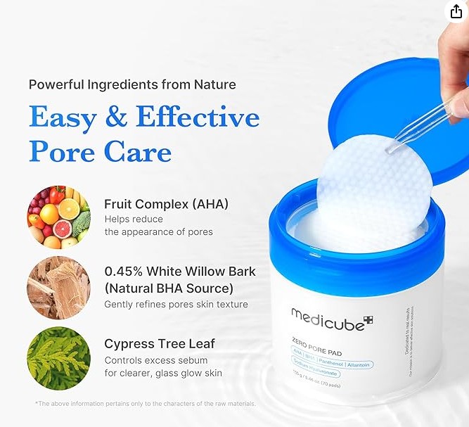 The Medicube Zero Pore Pad 2.0, a best-selling K-Beauty item for managing pores.