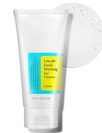 The COSRX Low pH Good Morning Gel Cleanser, a popular second step for Korean double cleansing.