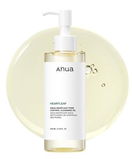 The Anua Heartleaf Pore Control Cleansing Oil, the first step in the routine for how to get glass skin.