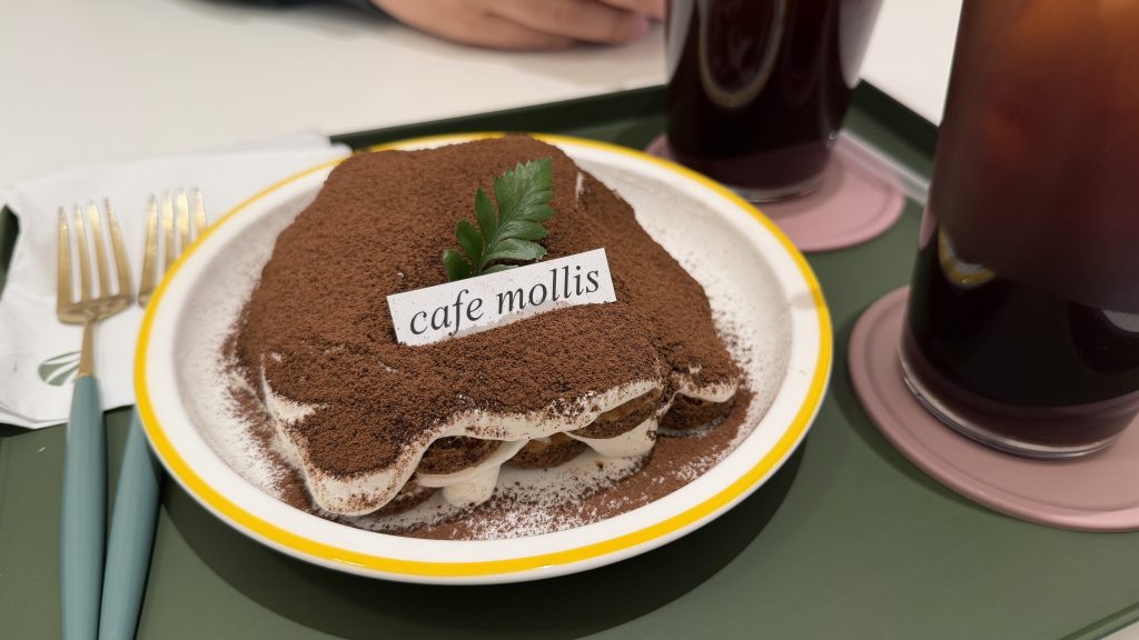 delicious tiramisu and iced americano